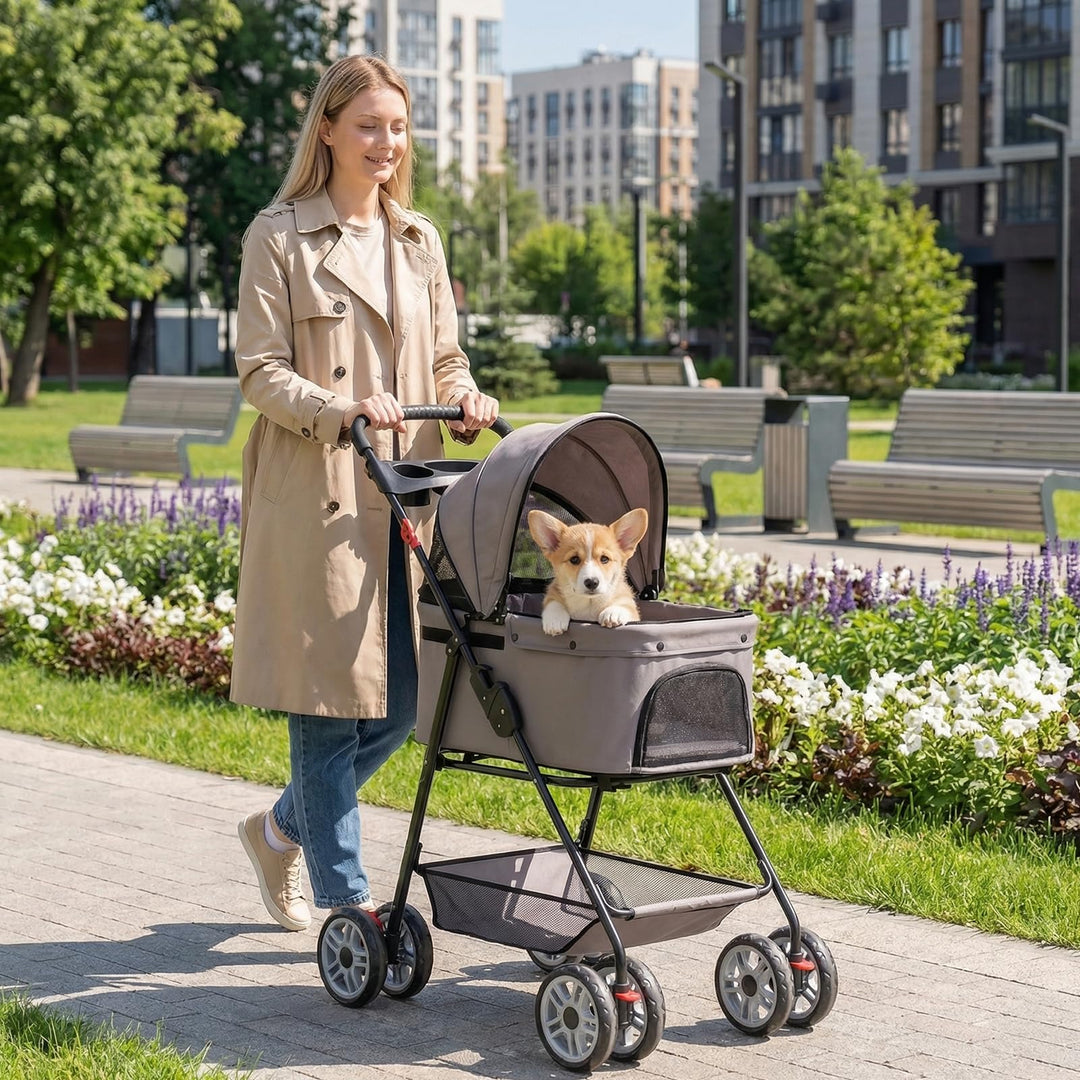 Giantex 3-in-1 Pet Stroller with Detachable Carrier for Small &amp; Medium Pets