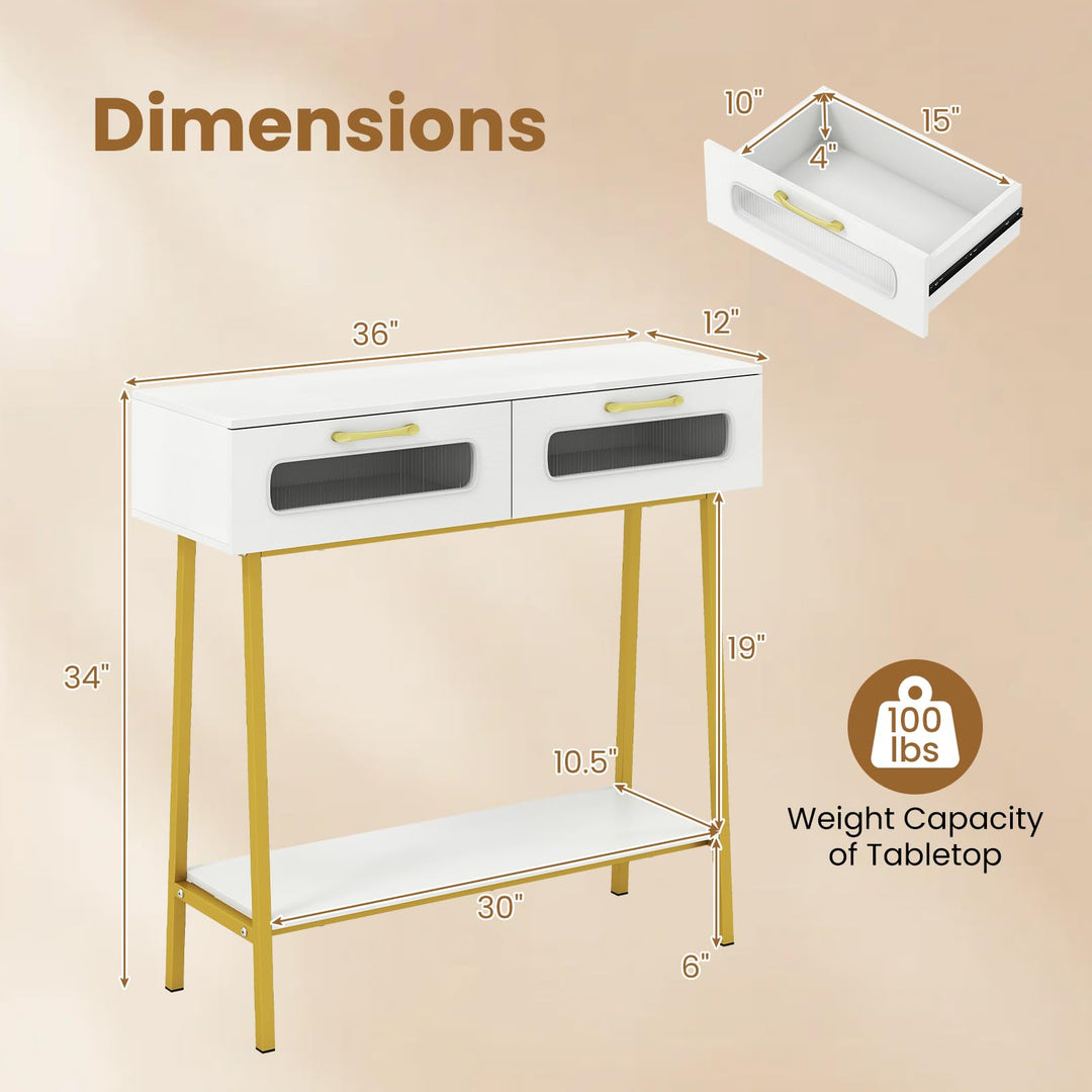 Giantex Console Table with LED Lights for Living Room Hallway Entrance
