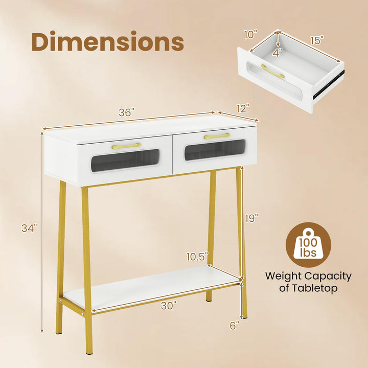 Giantex Console Table with LED Lights for Living Room Hallway Entrance