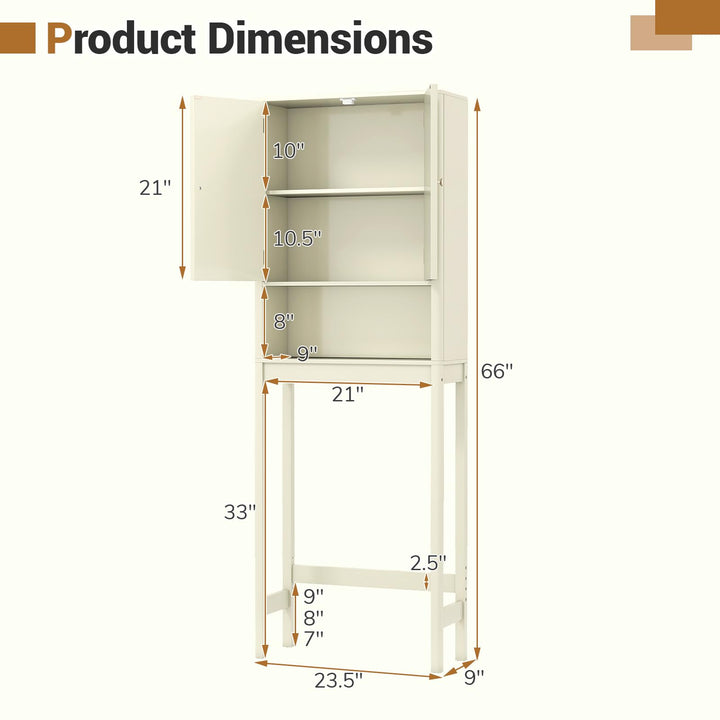 Giantex Over The Toilet Storage Cabinet with Fluted Doors