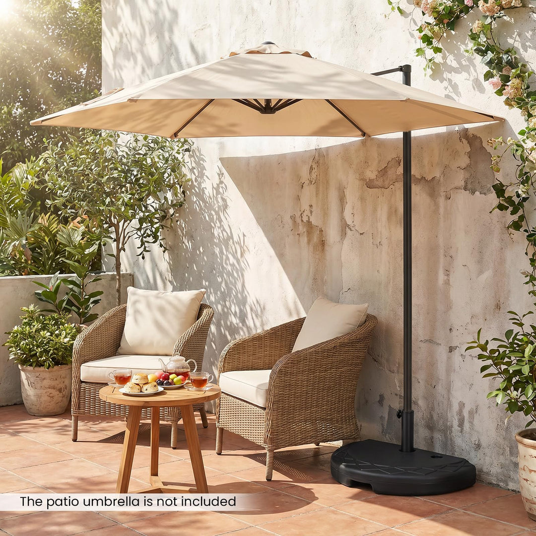 Giantex Half Round Patio Umbrella Base | 44 lbs Fillable Half Umbrella Stand with 1.5"-1.9" Pole Adapters
