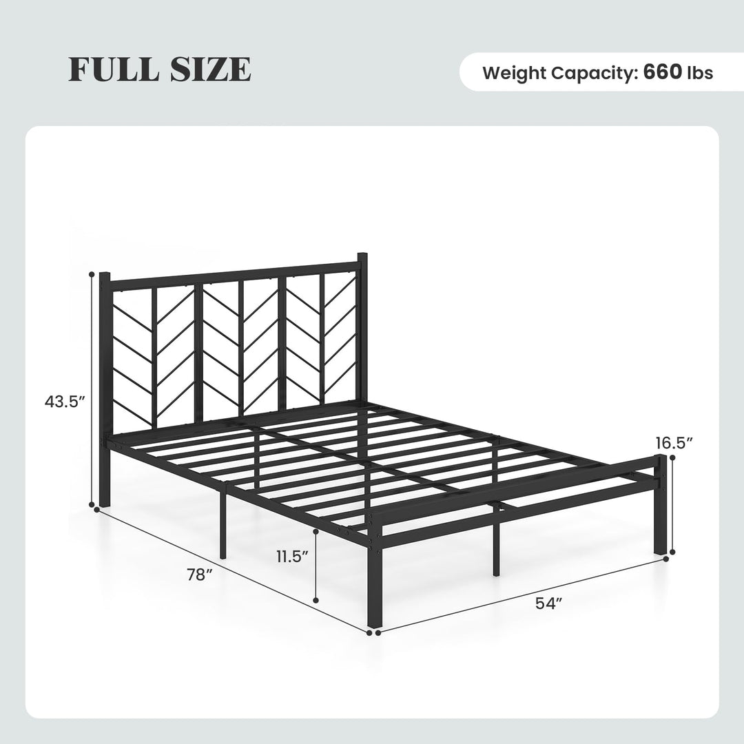 Giantex Queen/Full/Twin Size Bed Frames with Vintage Headboard, Metal Mattress Foundation for Storage
