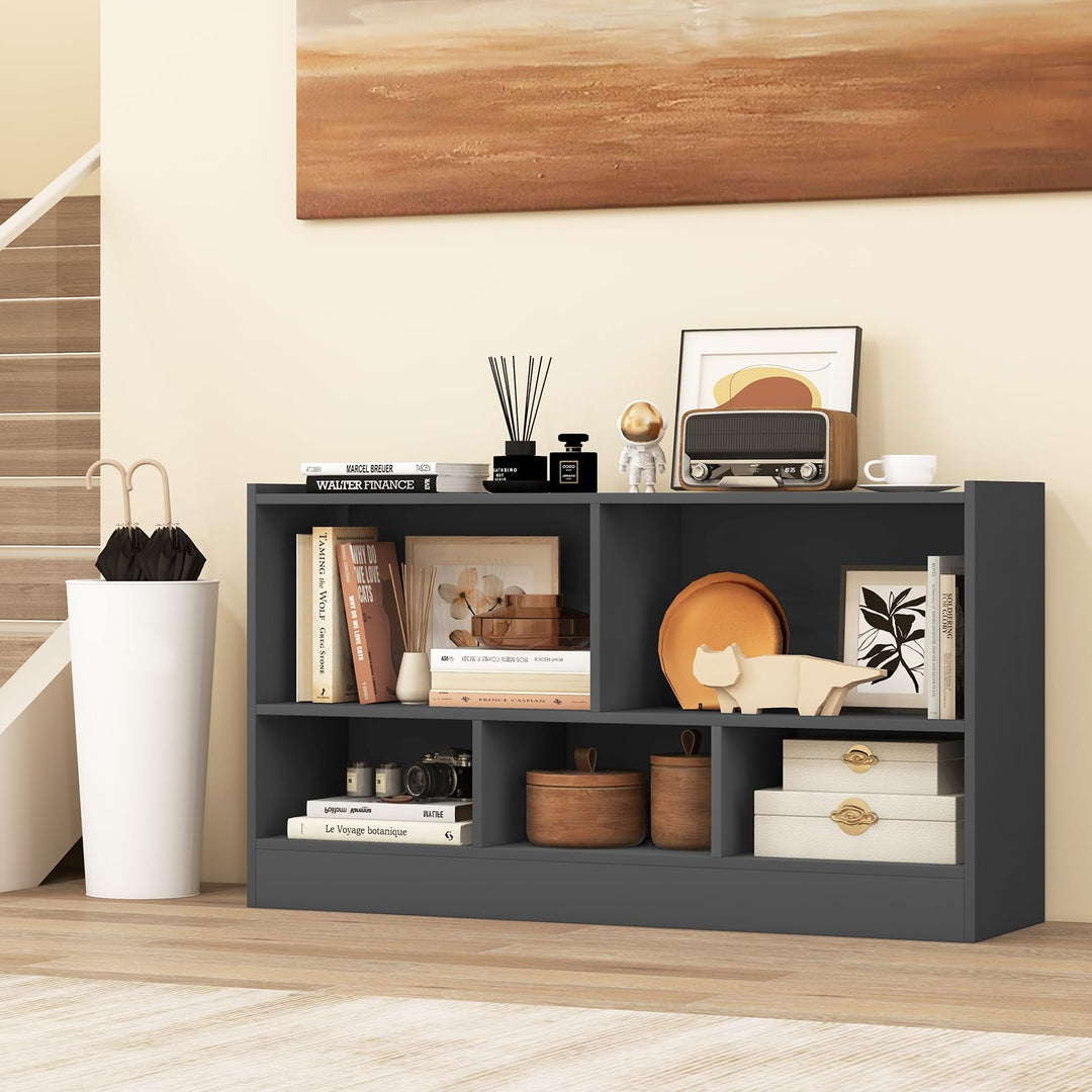 Giantex 5-Cube Bookcase, Freestanding 3-Tier Bookshelf with Spacious Top &amp; Raised Base