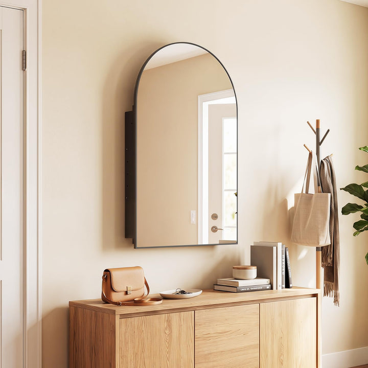 Giantex 34" x 22" Brushed Metal Wall-Mounted Medicine Cabinet for Bathroom