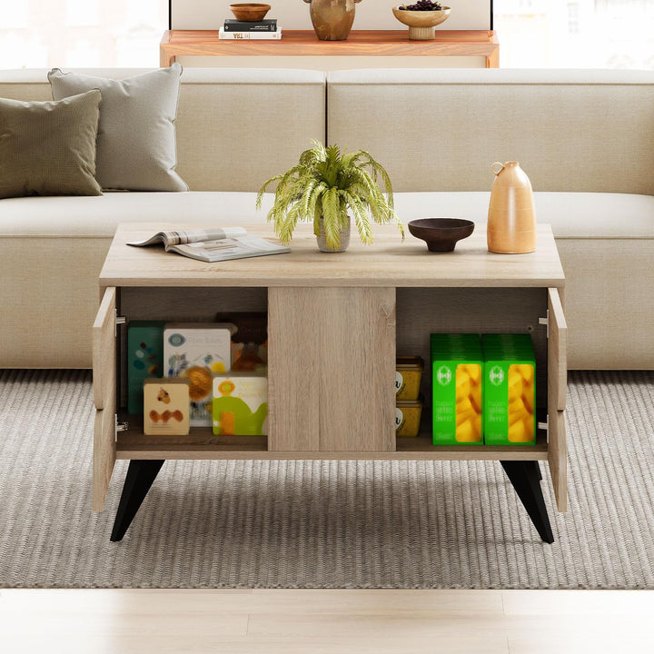 Giantex Farmhouse Accent Modern Coffee Table with Storage for Living Room Bedroom