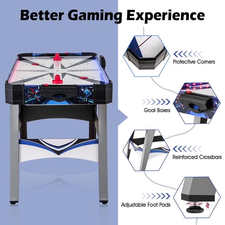 Giantex 54" Air Hockey Table - Arcade Hockey Table Gaming Set w/LED Electronic Scoring &amp; Lights, 2 Pucks, 2 Pushers
