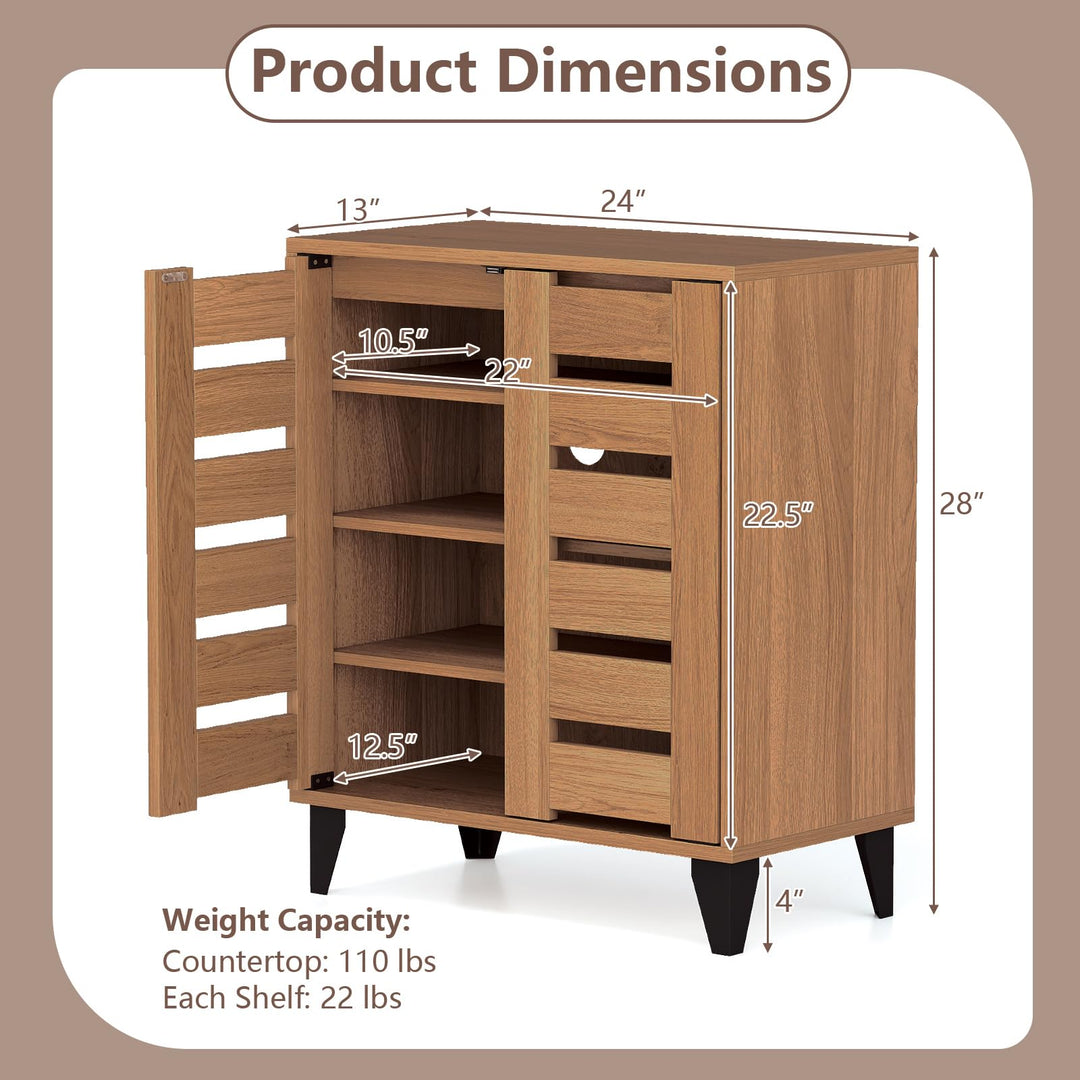 Giantex Shoe Cabinet with Louvered Doors