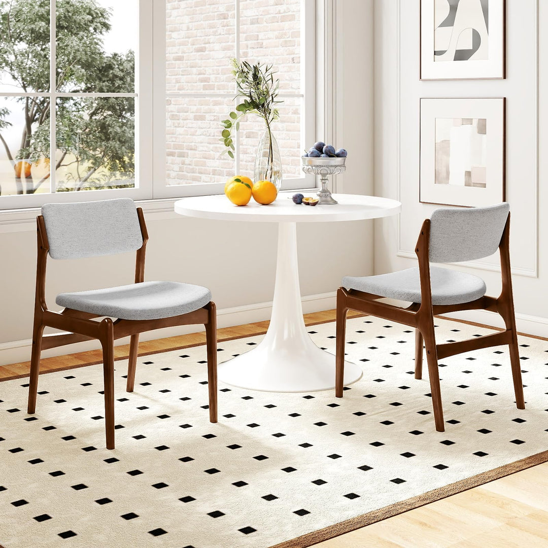 Giantex Modern Padded Dining Chairs with Rubber Wood Legs Set of 2/4