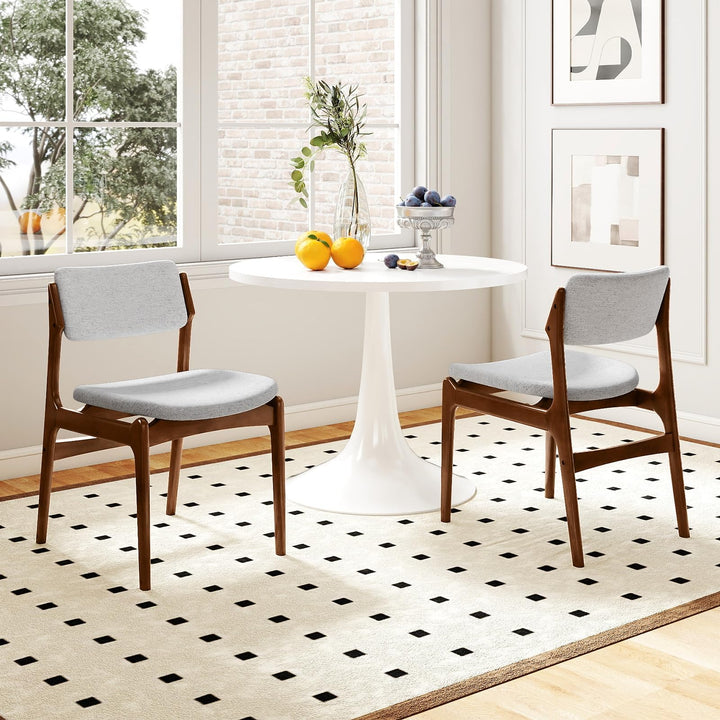 Giantex Modern Padded Dining Chairs with Rubber Wood Legs Set of 2/4