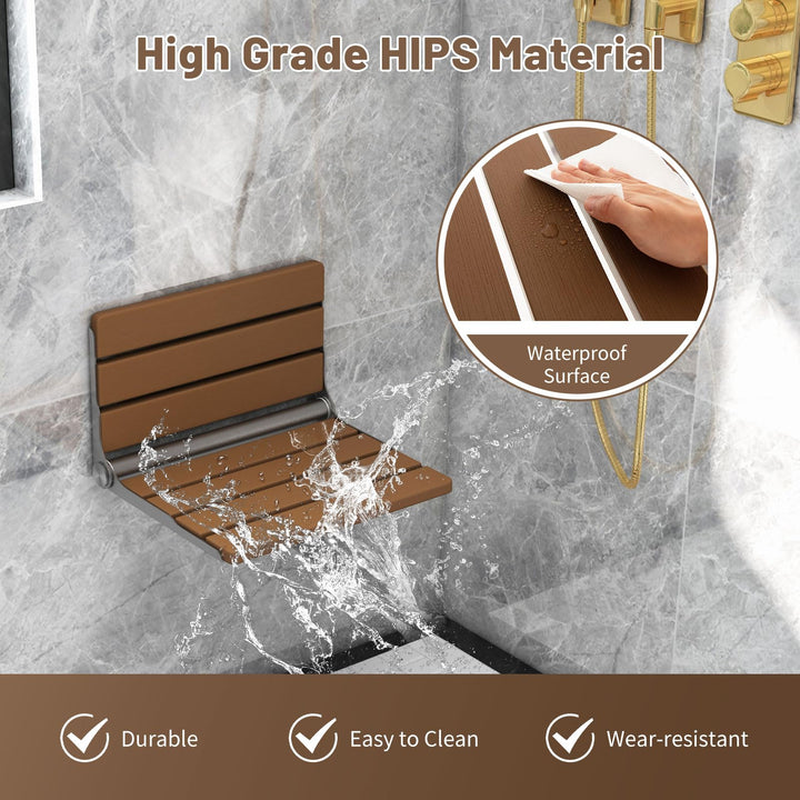 Folding Shower Seat Wall Mounted - Giantex
