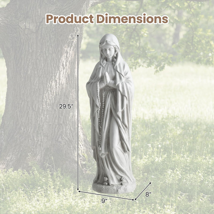 Giantex Virgin Mary Praying Statue 29.5" | Blessed Mother Outdoor Religious Statue with Rosary Beads