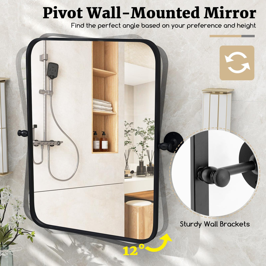 CHARMAID Pivot Mirror for Bathroom - 30&