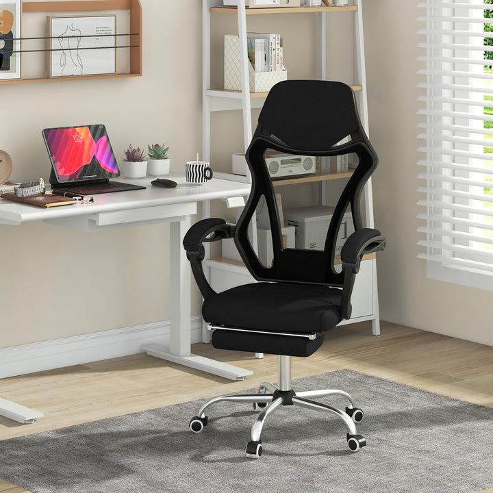 Giantex Ergonomic Desk Chair with Footrest, Mesh Office Chair with Height-Adjustable &amp; Tilting Backrest
