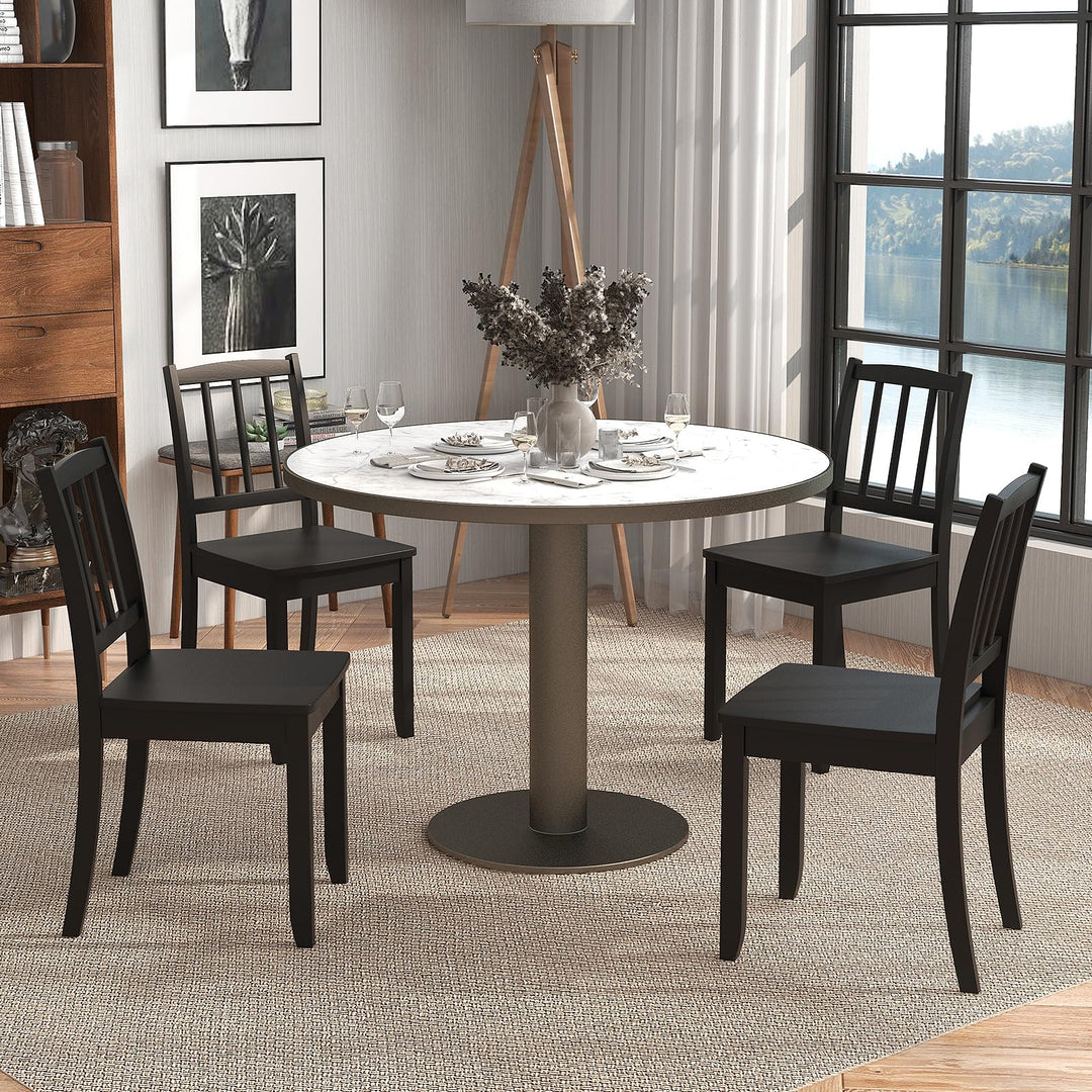 Giantex Farmhouse Dining Chairs Set of 2/4, Modern Kitchen Chairs w/Rubber Wood Legs &amp; Curved Backrest