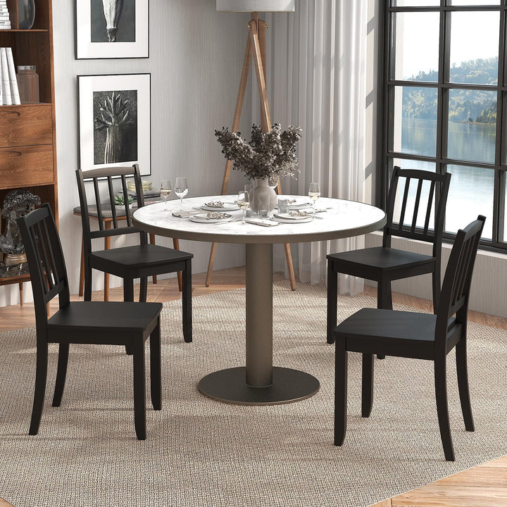 Giantex Farmhouse Dining Chairs Set of 2/4, Modern Kitchen Chairs w/Rubber Wood Legs &amp; Curved Backrest
