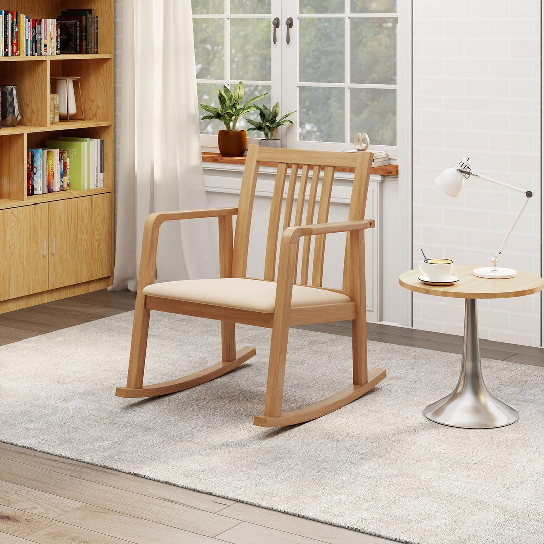 Giantex Rocking Chair with Cushioned Seat for Living Room