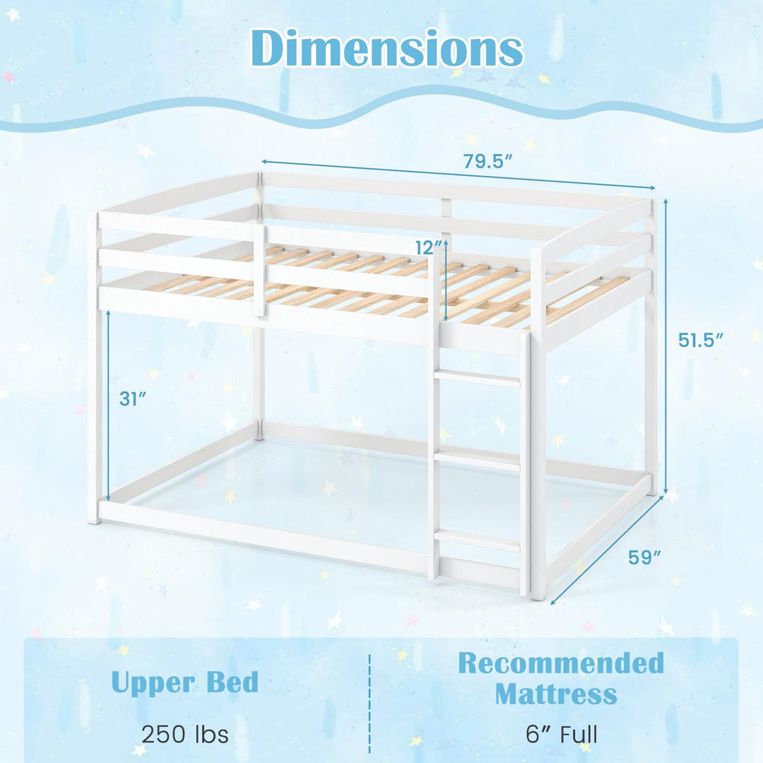Giantex Full Over Full Bunk Bed with Full-Length Guardrails