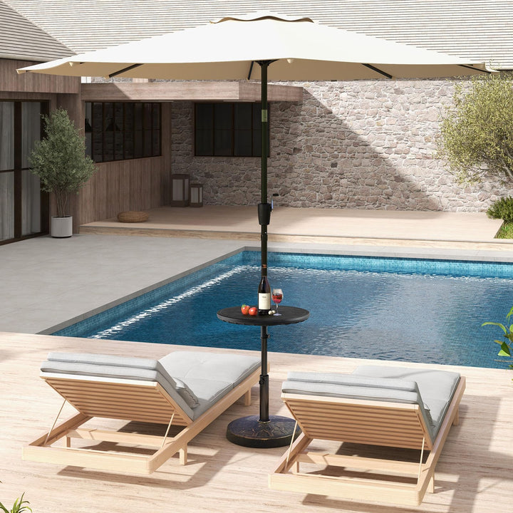 Giantex Umbrella Table - 20" Outdoor Side Table with 1.5" Umbrella Hole, Height Adjustable Knob