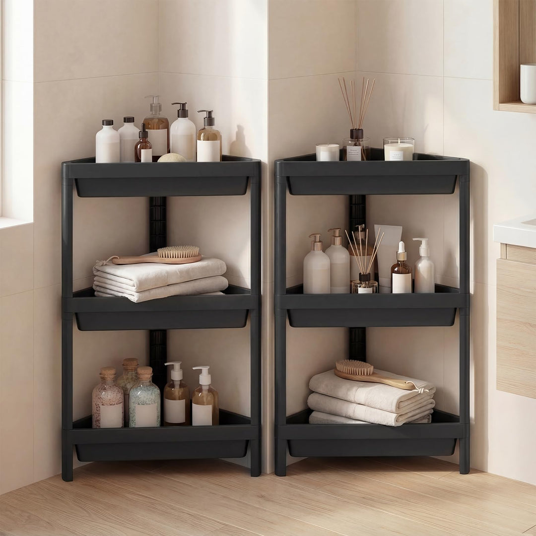 Giantex 3-Tier Corner Shower Caddy 2-Pack with Detachable Design