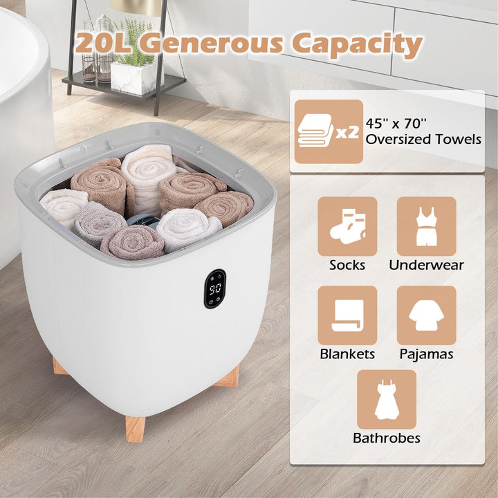 Giantex Upgraded Towel Warmer Bucket - 20L Hot Towel Bucket with PTC Air Heater for Rapid &amp; Even Heating
