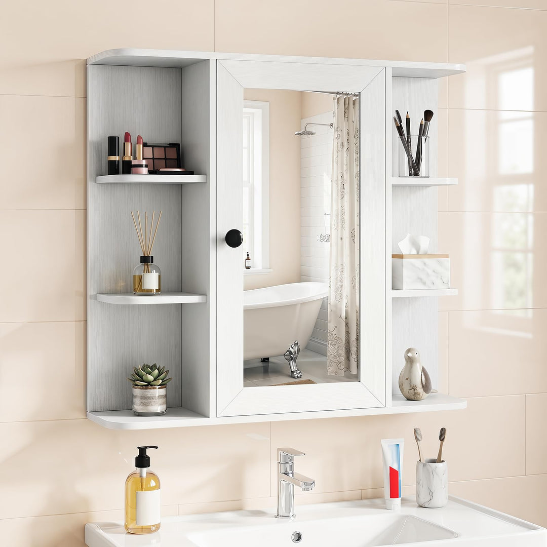 GIANTEX Wall Mounted Bathroom Medicine Cabinet with Mirror &amp; Shelves