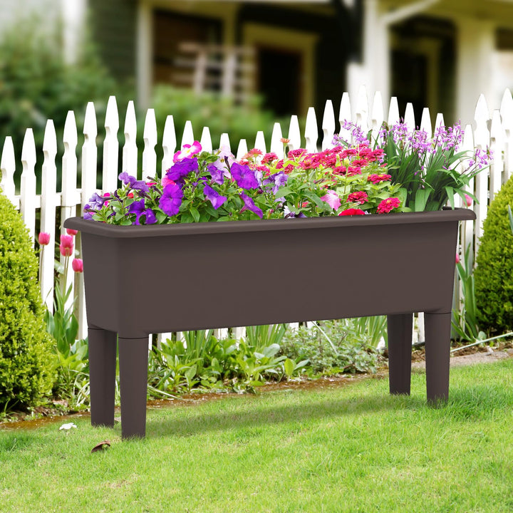 Giantex Raised Garden Beds Outdoor Set of 2, Self-Watering Planter Box with Detachable Legs &amp; Drainage Hole