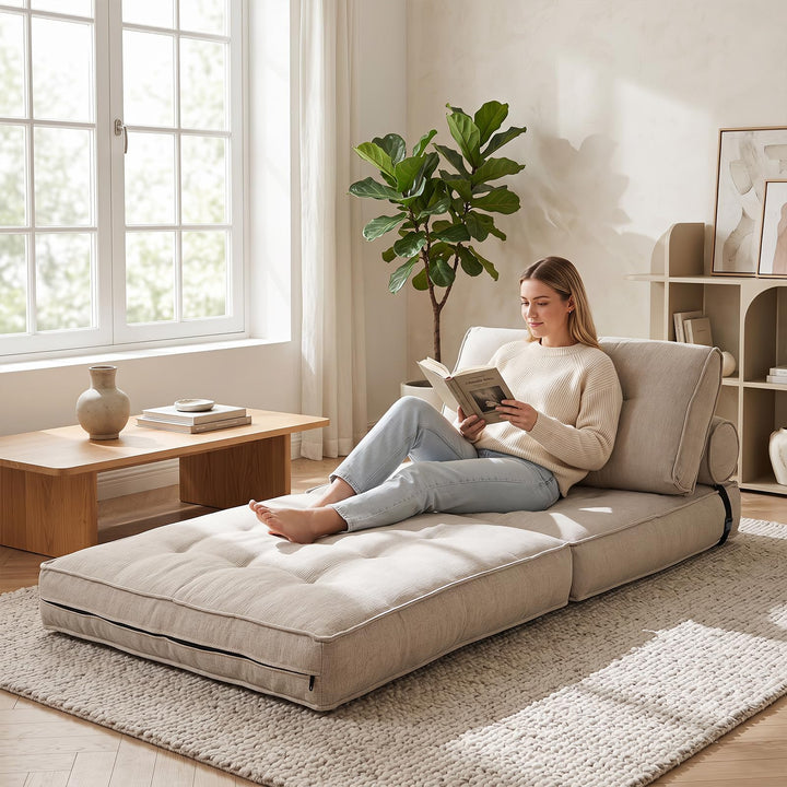 Giantex 3-in-1 Folding Sofa Bed with Bolster &amp; Pillow