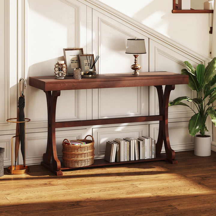 Giantex 52" Narrow Console Table with Storage Shelf &amp; Anti-Tip Kit for Entryway Living Room