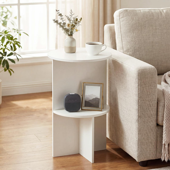 Giantex 2-Tier Round Side Tables with Storage Shelf (1/2)