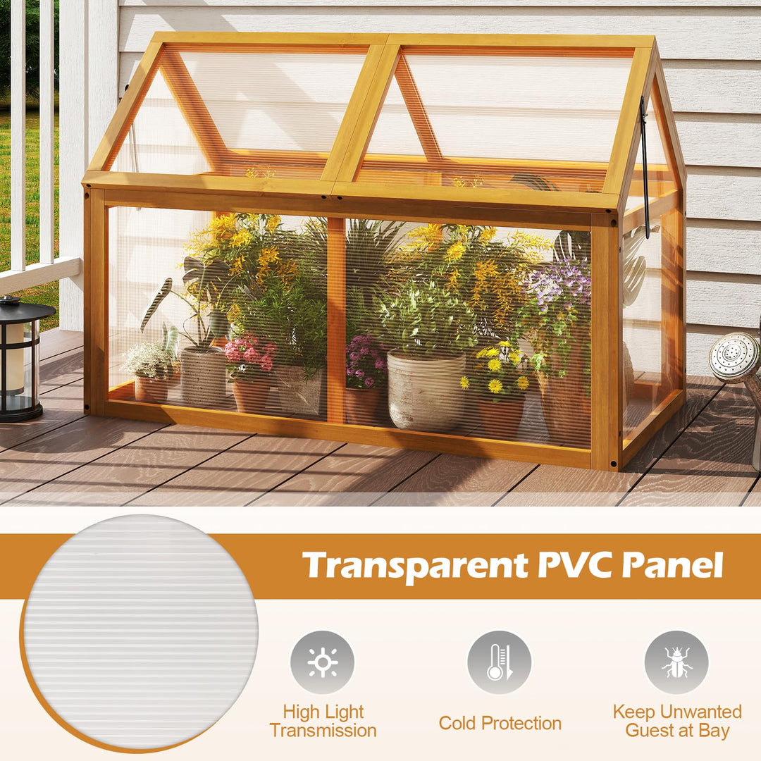 Giantex Portable Raised Flower Planter Protection with Transparent Panels &amp; Adjustable Roof