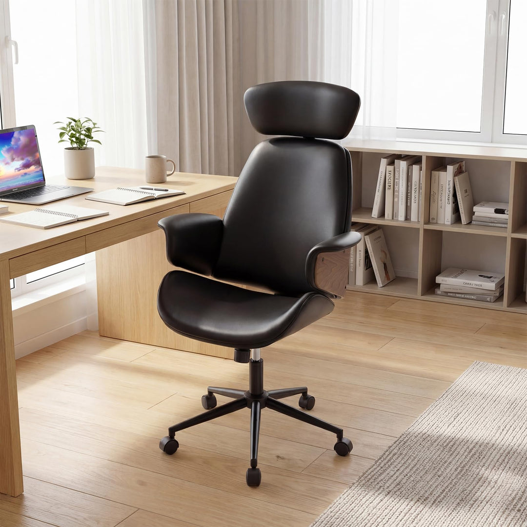 Giantex Ergonomic High Back Faux Leather Executive Chair with Headrest