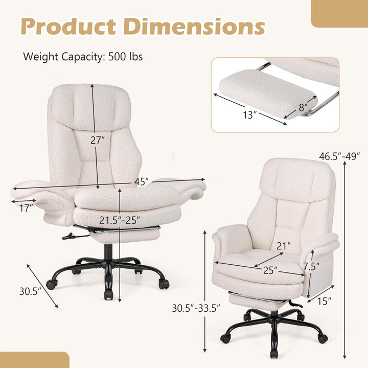 Giantex Criss Cross Legged Reclining Desk Chair with 5-Level Adjustable Armrests