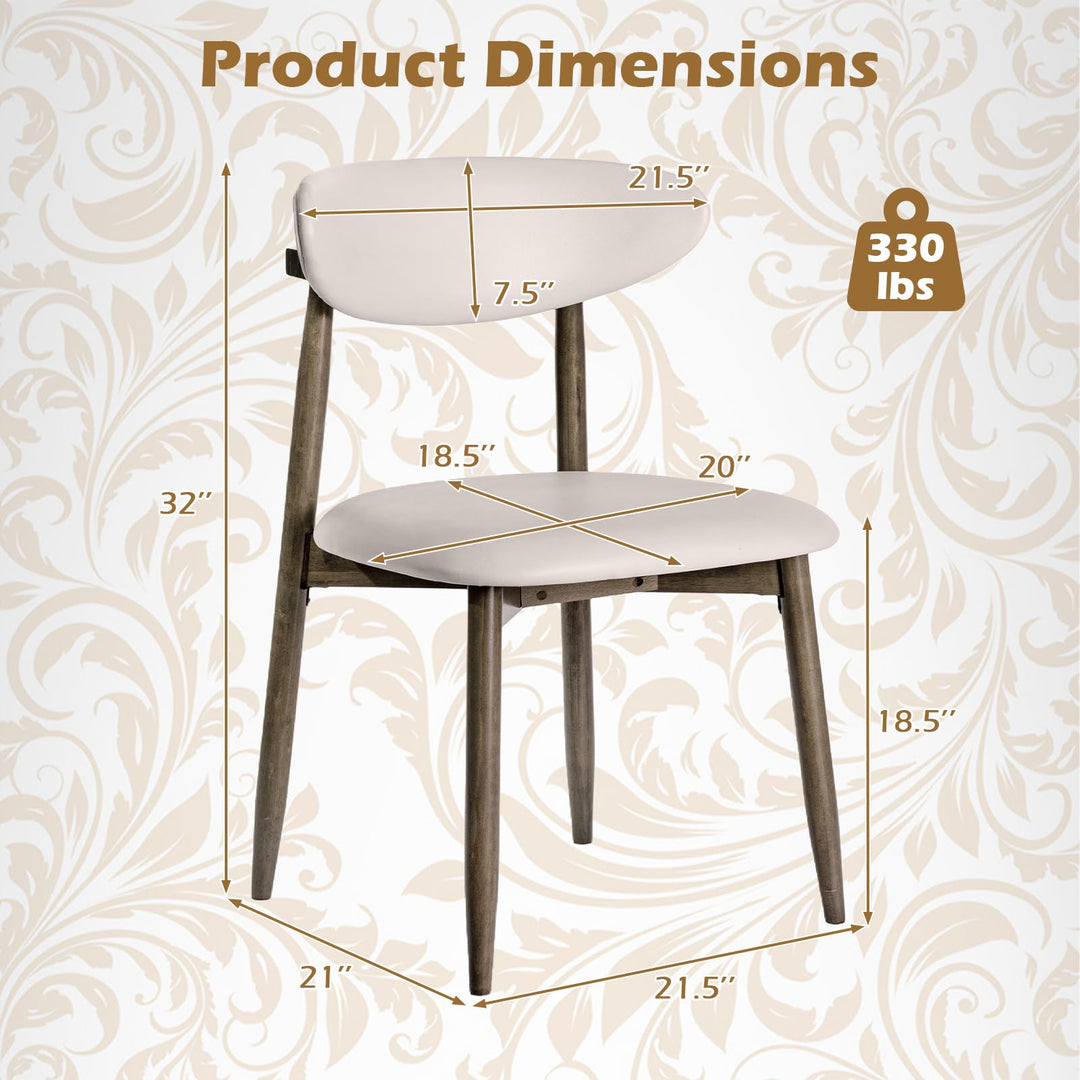 Giantex Wooden Dining Chairs Set of 2/4 with Curved Backrest &amp; Solid Rubber Wood Legs
