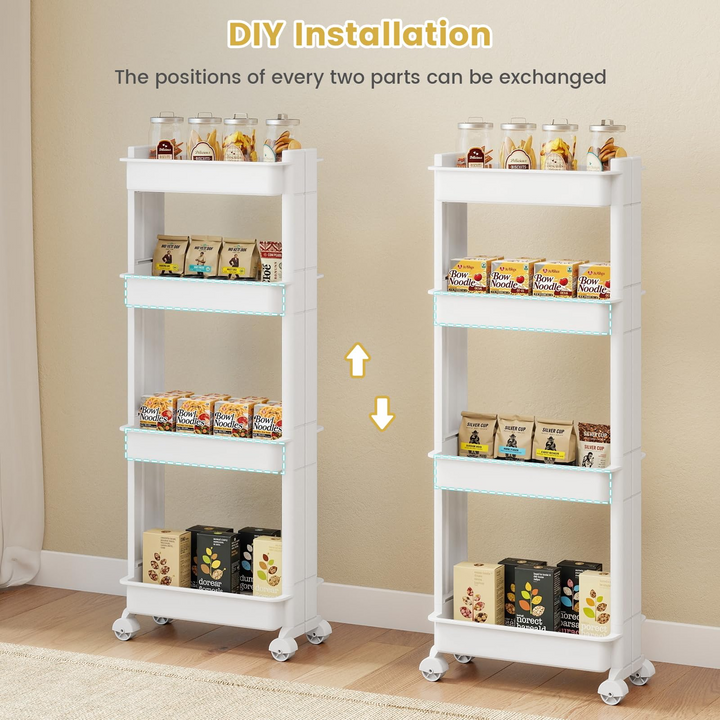 Giantex 4 Tier Slim Rolling Storage Cart for Kitchen