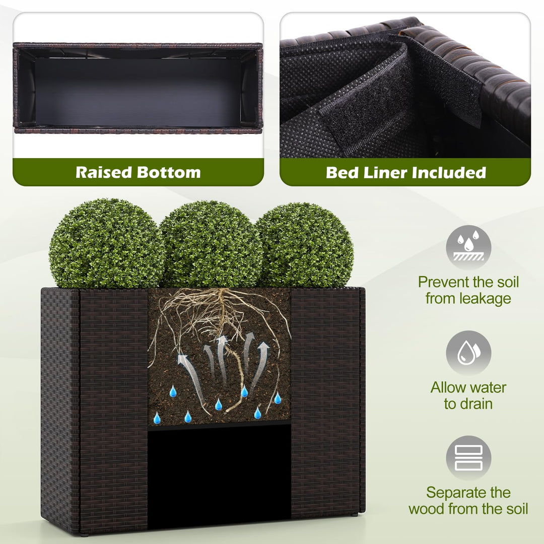 Giantex 32”x11”x24" Wicker Raised Garden Bed