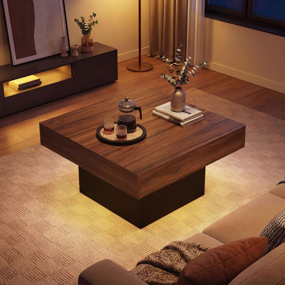 Giantex LED Coffee Table with Remote for Living Room