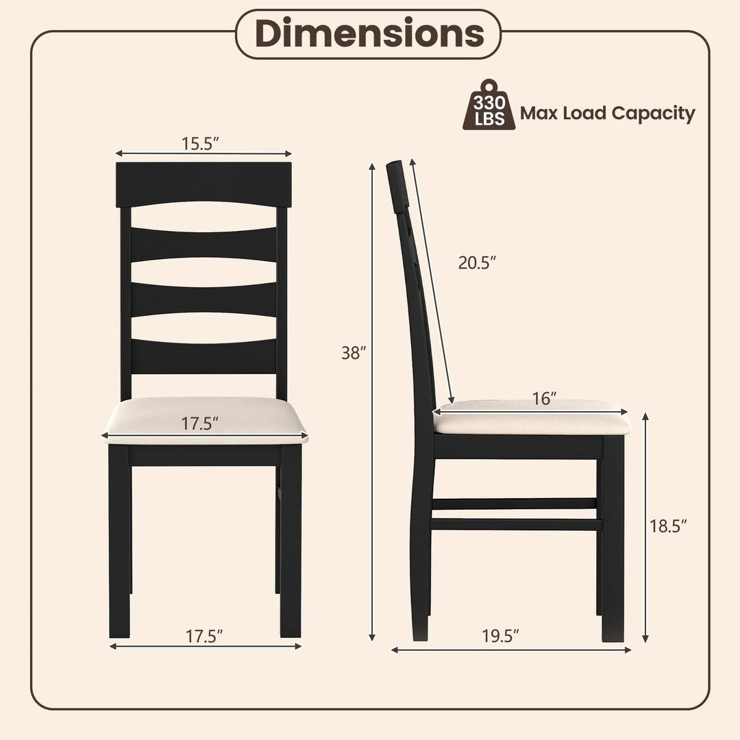 Giantex Dining Chairs Set of 2/4 with Padded Seat &amp; Rubber Wood Frame