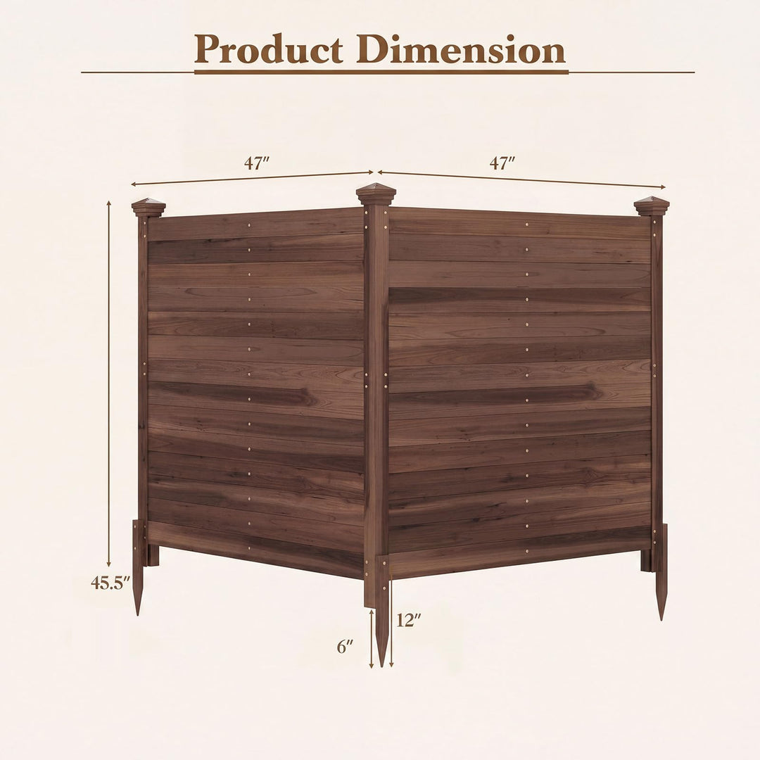 Giantex Wooden Privacy Fence with Stakes 47" W x 45.5" H