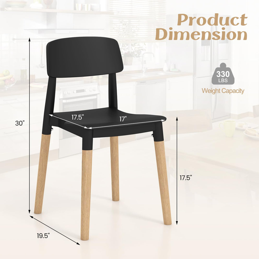 Giantex Wooden Dining Chairs Set of 4, Modern Dining Side Chairs Set w/Ergonomic Backrest, Wide Seat &amp; Sturdy Wooden Legs