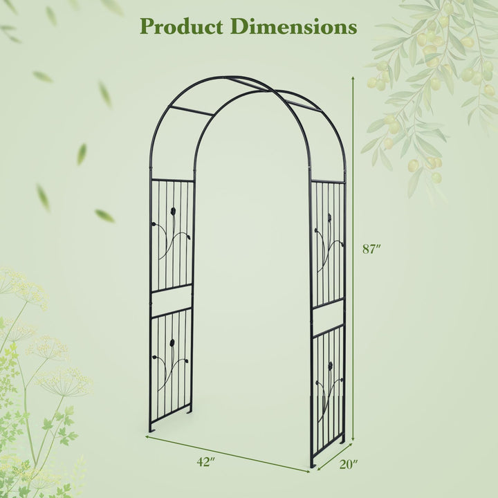 Giantex 87" Decorative Metal Garden Arbor Arch Trellis for Climbing Plants
