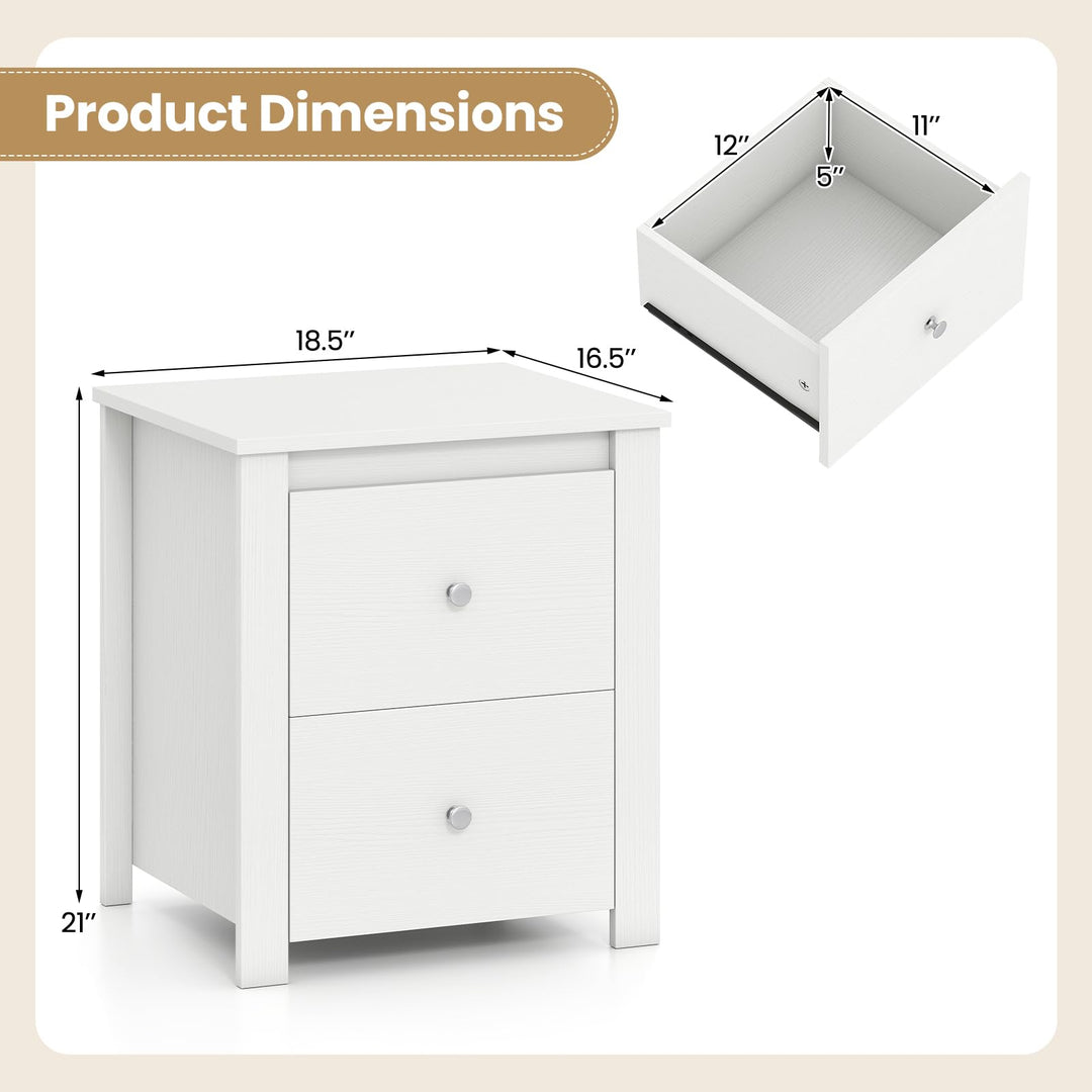 Giantex 21" Wooden Nightstand with 2 Drawers (1/2)