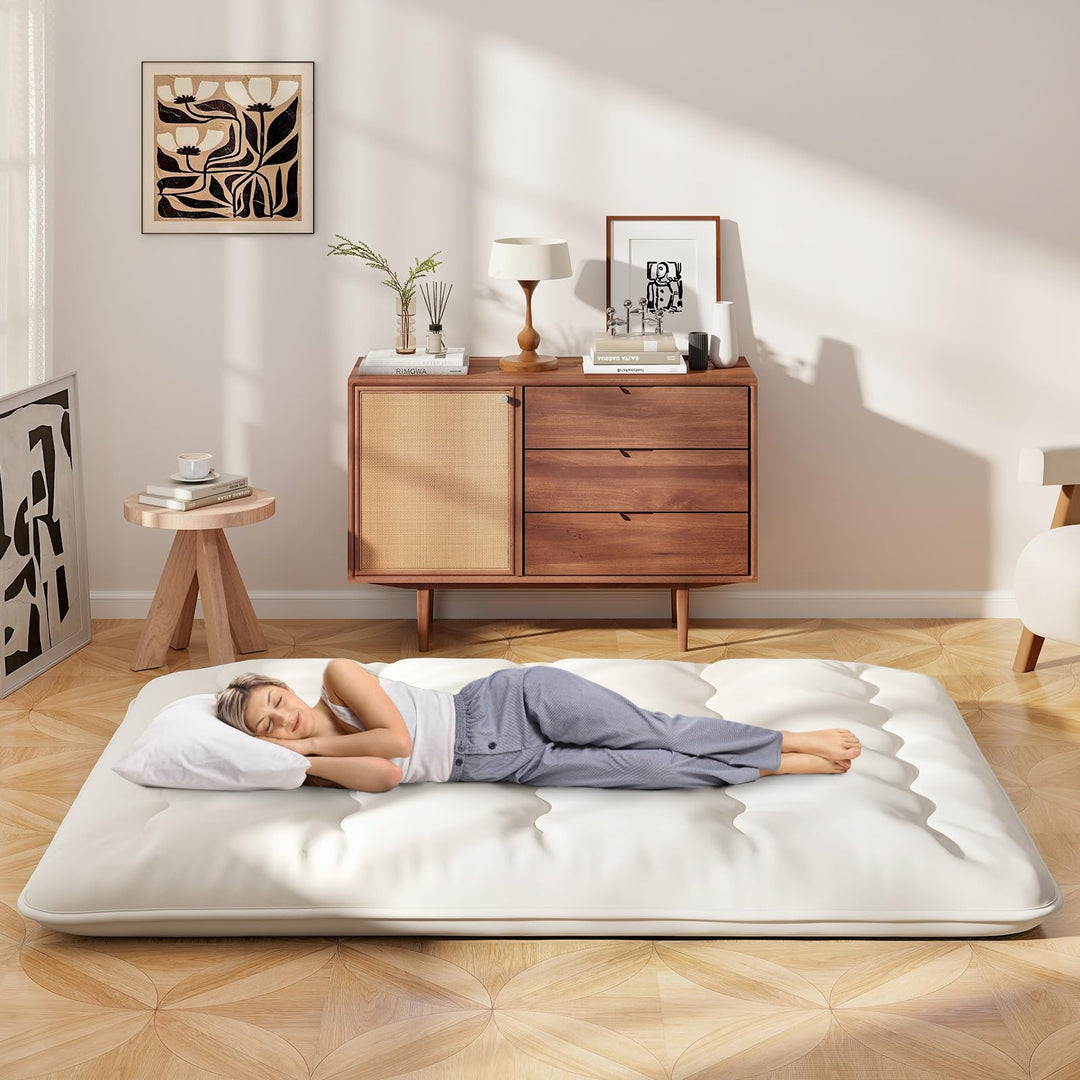 Giantex Japanese Floor Mattress, 4 Inch Futon Mattress with Washable Cover &amp; Storage Bag