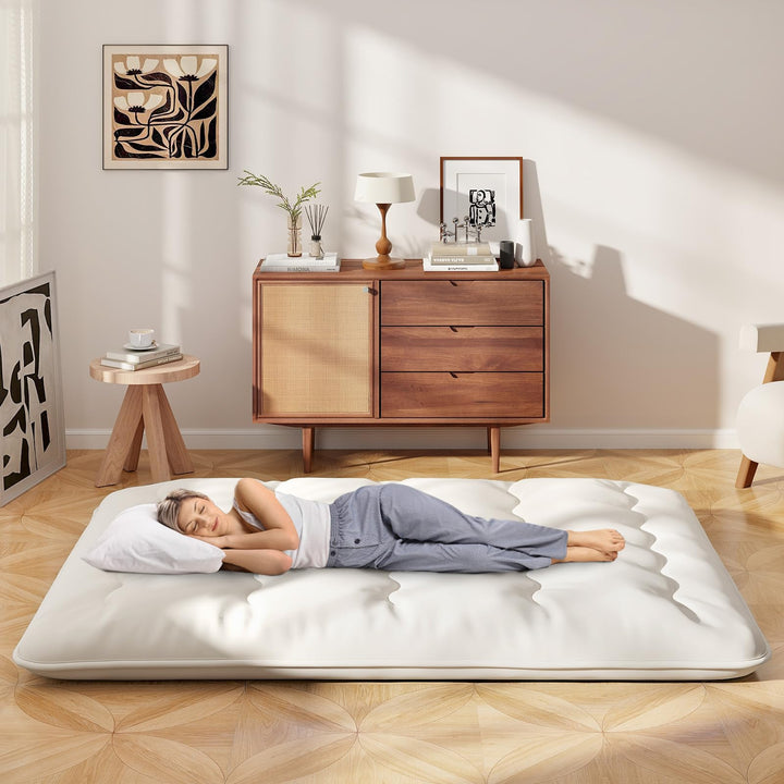 Giantex Japanese Floor Mattress, 4 Inch Futon Mattress with Washable Cover &amp; Storage Bag