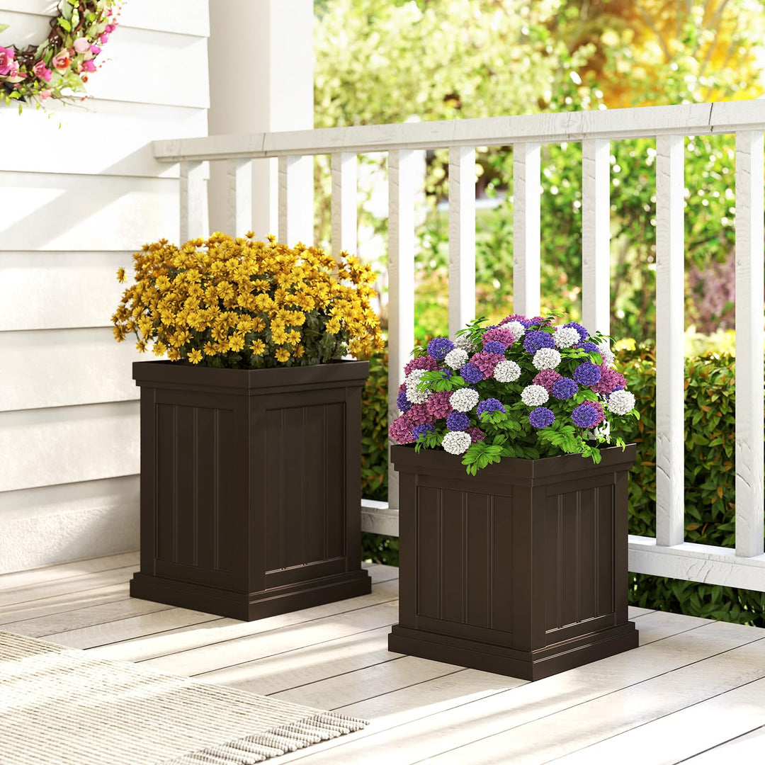Giantex 19" Large &amp; 13” Small Flower Pots with Drainage Holes &amp; Nesting Design