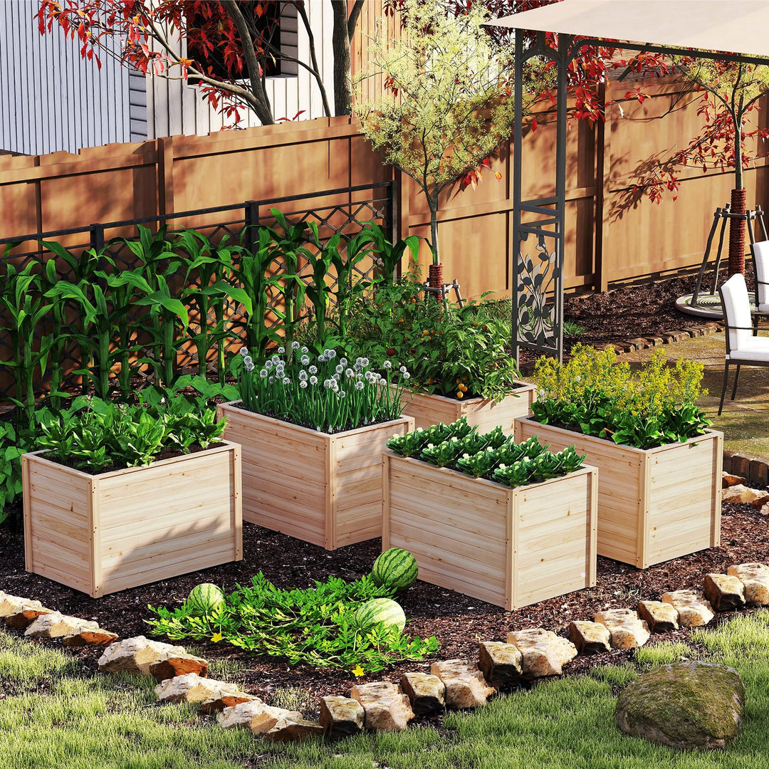 Giantex Wood Raised Garden Bed for Patio Backyard