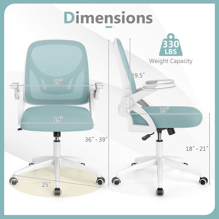 Giantex Ergonomic Desk Chair with Flip-up Arms &amp; Lumbar Support