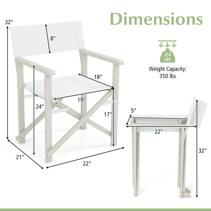 Giantex Set  Folding Director Chairs, Lightweight Patio Camping Chair with Acacia Wood Frame &amp; Oxford Fabric Seat
