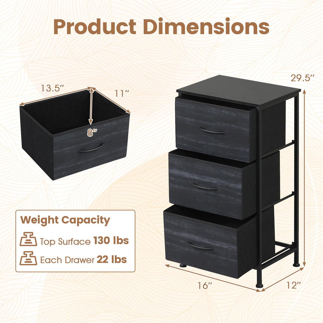 GIANTEX 3/4/5 Drawers Dresser Nightstand with Heavy-Duty Metal Frame (1/2)
