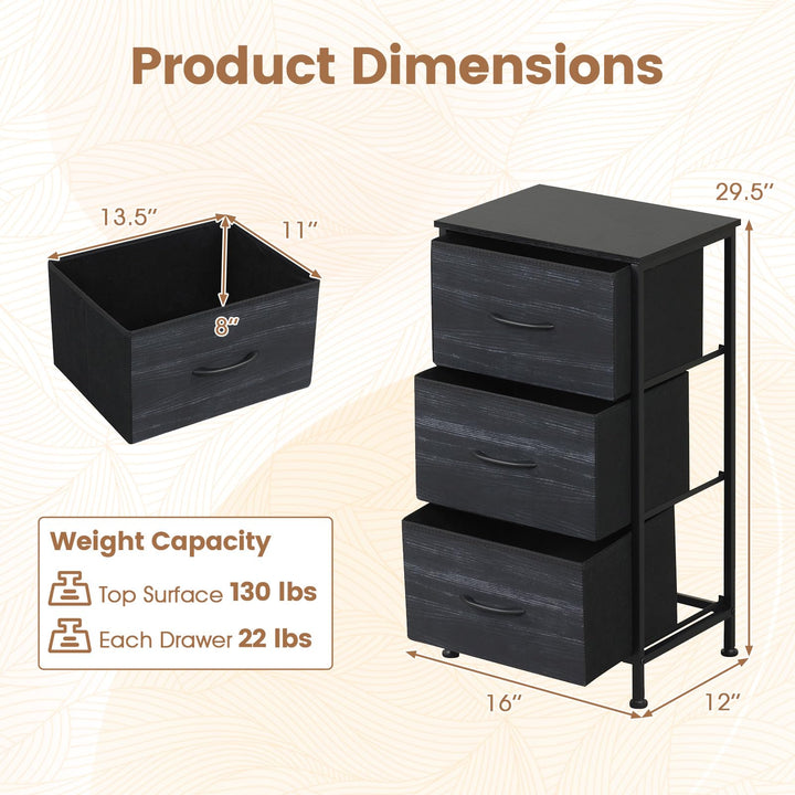 GIANTEX 3/4/5 Drawers Dresser Nightstand with Heavy-Duty Metal Frame (1/2)