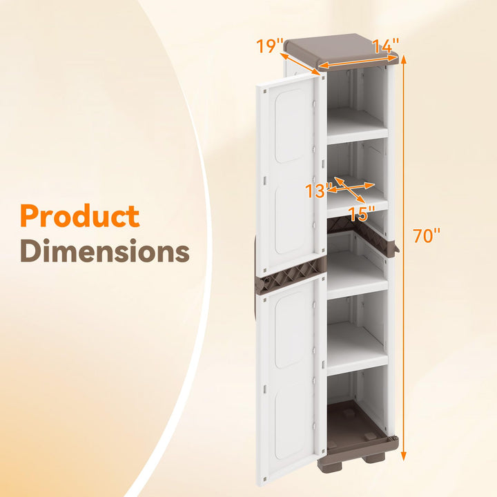 Giantex 70” Tall Slim Storage Cabinet with Single Door